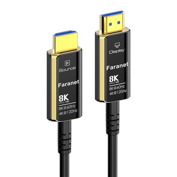 کابل HDMI ورژن 2.1 بستر فیبر نوری فرانت مدل FN-H8FC100 طول 10 متر با رزولوشن 8K