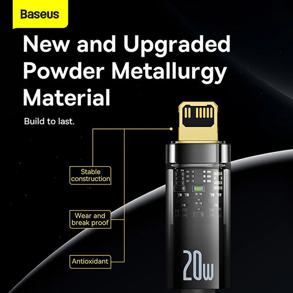 ویژگی های  کابل Type-C به لایتنینگ باسئوس Explorer CATS000101