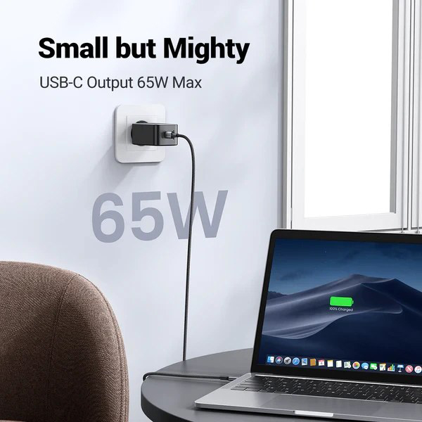 شارژر دیواری 65 وات یوگرین مدل X553-35042 با 1 خروجی USB-A و 2 خروجی USB-C