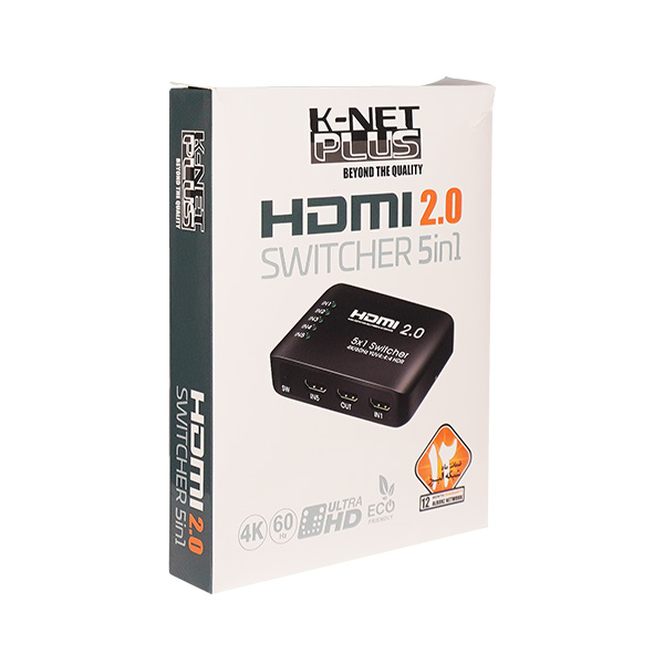 سوئیچ 5 پورت HDMI 2.0 کی نت پلاس مدل KP-SWHD2005