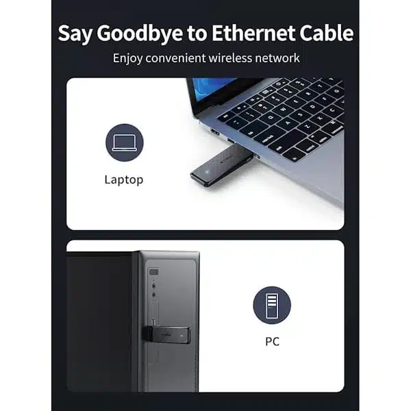 کارت شبکه بی سیم AC1300 دو باند USB 3.0 یوگرین CM492-50340