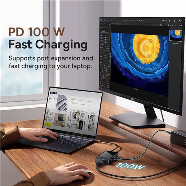 توان خروجی و سرعت شارژ هاب 6 پورت Type-C باسئوس WKYY030213