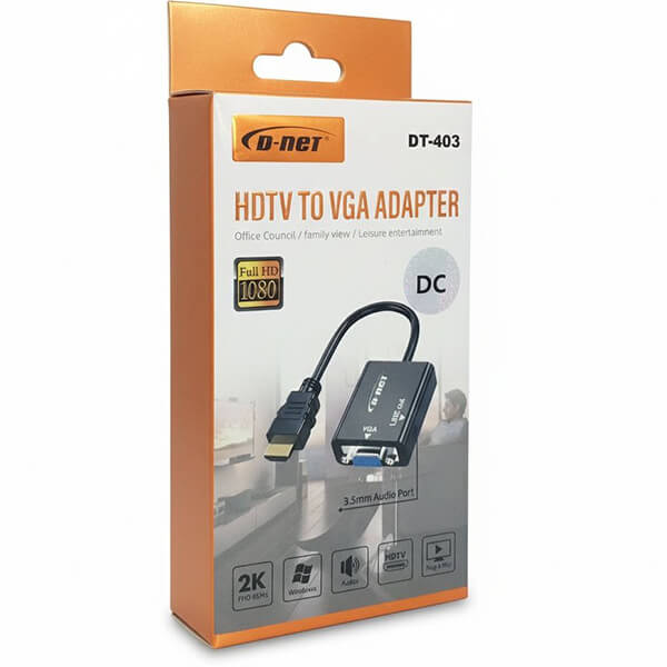 تبدیل HDMI به VGA دی نت مدل DT-403 همراه پورت تامین برق