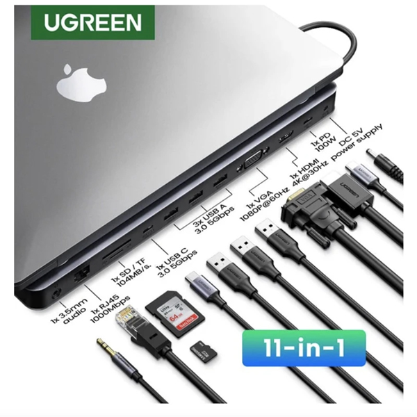 هاب 11 پورت Type-C یوگرین مدل CM235-60571