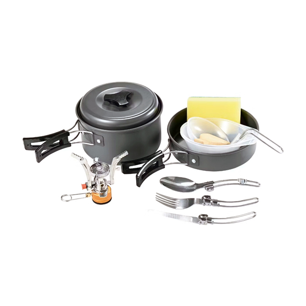 ست ظروف آشپزی و گاز کمپینگ گرین لاین مدل 10IN 1 Camping Cookware