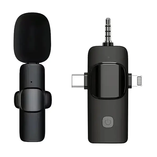 میکروفون یقه ای بی سیم مدل K15 تک کاربره با رابط Type-C/Lightning/3.5mm