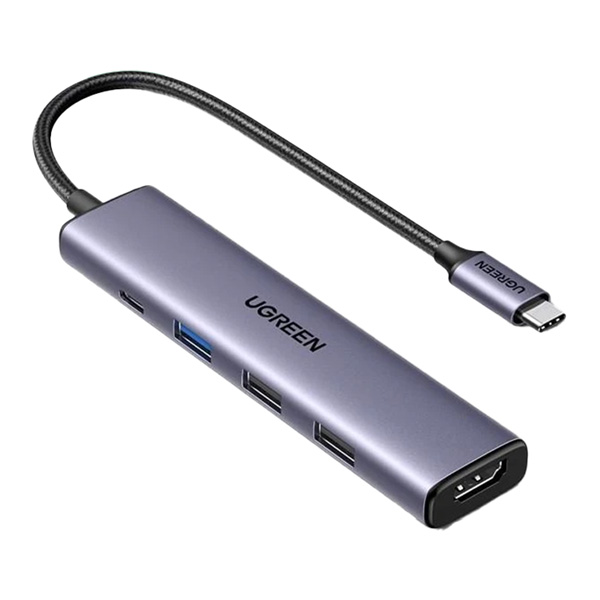 هاب 5 پورت Type-C یوگرین مدل CM511-15597 با 3 پورت USB 3.0 و 1 پورت HDMI و 1 پورت Type-C