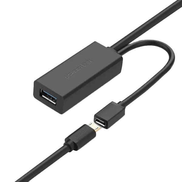کابل افزایش طول USB 3.0 همراه پورت تقویت کننده Micro-USB یوگرین مدل US175-20827 طول 10 متر