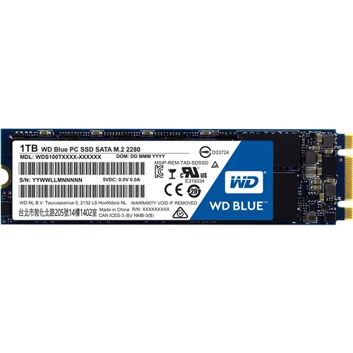 حافظه M.2 وسترن دیجیتال مدل BLUE WDS100T1B0B ظرفیت 1 ترابایت
