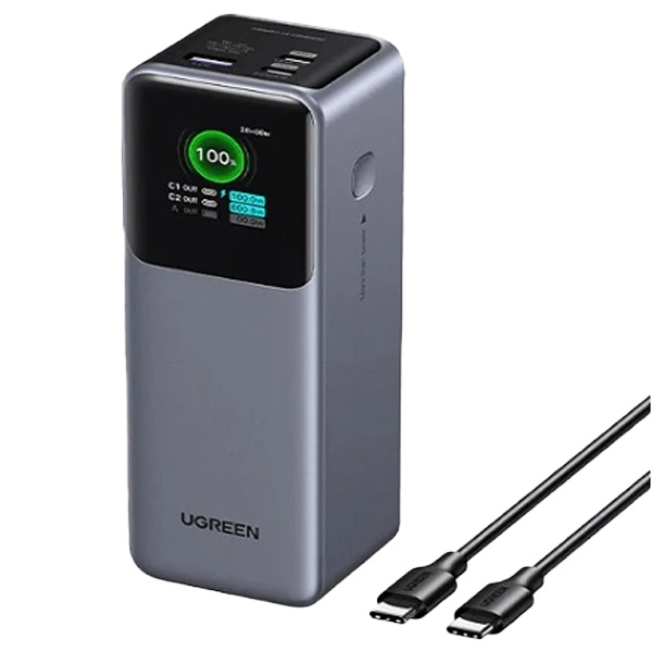 پاوربانک 200 وات یوگرین مدل PB722-35525B ظرفیت 25000 میلی آمپر ساعت