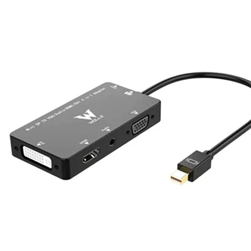 تبدیل miniDP به VGA+HDMI+DVI همراه با صدا و پاور ای نت