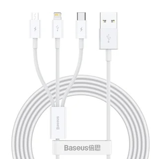 کابل تبدیل USB به Iphone Lightning و Type C و Micro USB باسئوس مدل CAMLTYS-02 طول 1.5 متر