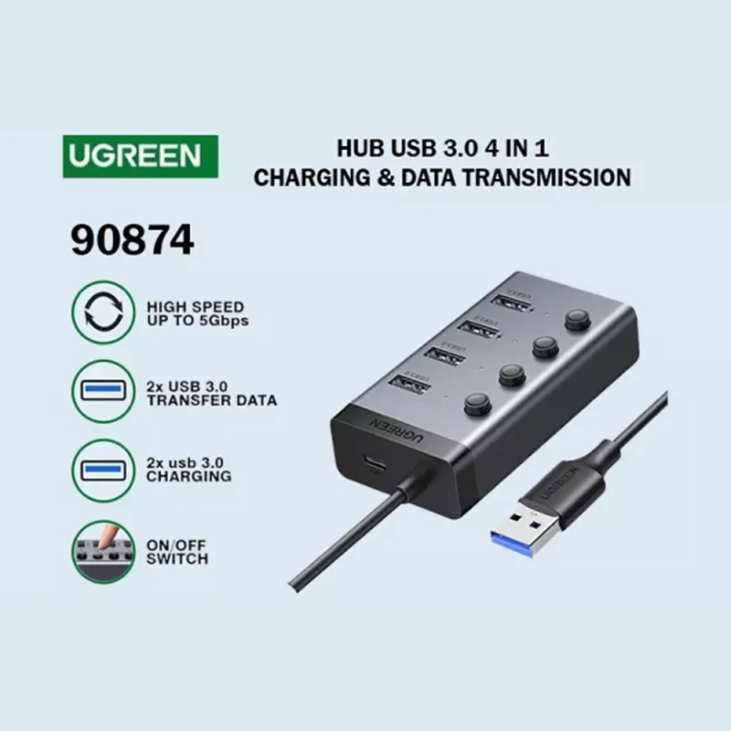 هاب 4 پورت USB 3.0 یوگرین مدل 90874-CM613
