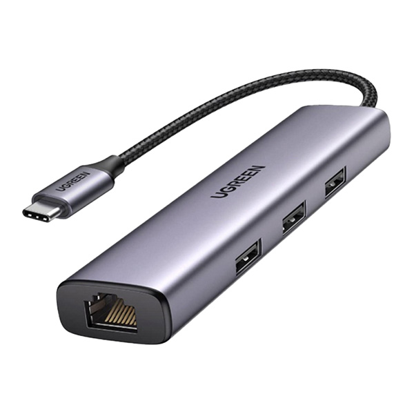 هاب 4 پورت USB 3.0 یوگرین مدل CM475-60600 با 3 پورت USB 3.0 و 1 پورت LAN
