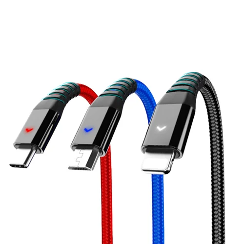 کابل تبدیل USB به USB-C لایتنینگ و microUSB کانفلون مدل DC08 طول 1.2 متر