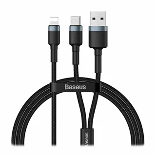 کابل تبدیل USB/USB-C به لایتنینگ باسئوس مدل CATKLF-ELG1 طول 1.2 متر
