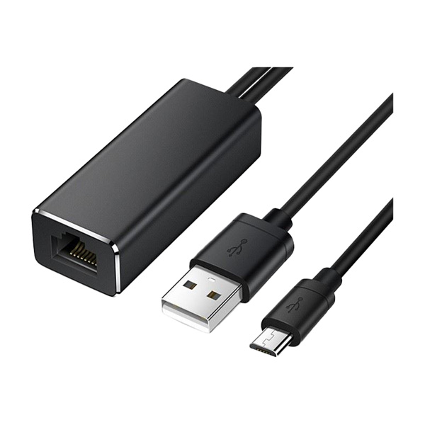 تبدیل Micro USB 2.0 به LAN با سرعت 100 مگابیت بر ثانیه همراه کابل برق کمکی