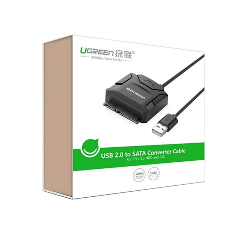 تبدیل USB 2.0 به SATA همراه آداپتور یوگرین مدل 20215-CR108