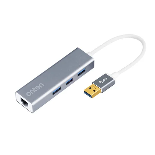 هاب USB 3.0 اونتن مدل U5220 با 3 پورت USB 3.0 و LAN 1000