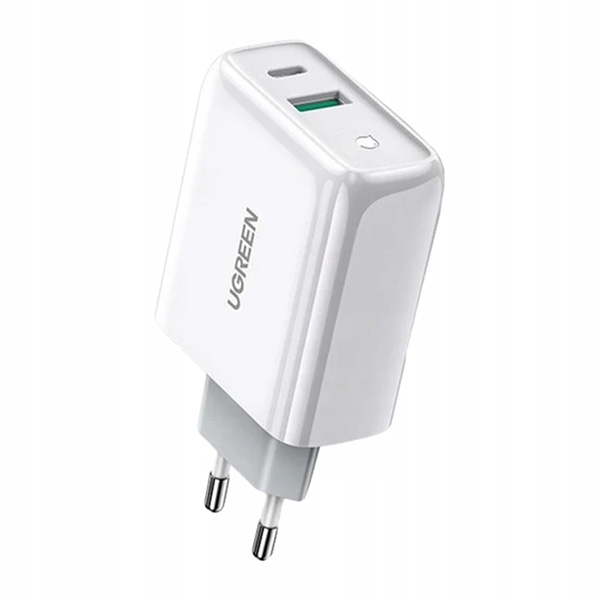 شارژر دیواری ۳۸ وات یوگرین مدل CD170-60468 با 1 خروجی USB-A و 1 خروجی USB-C