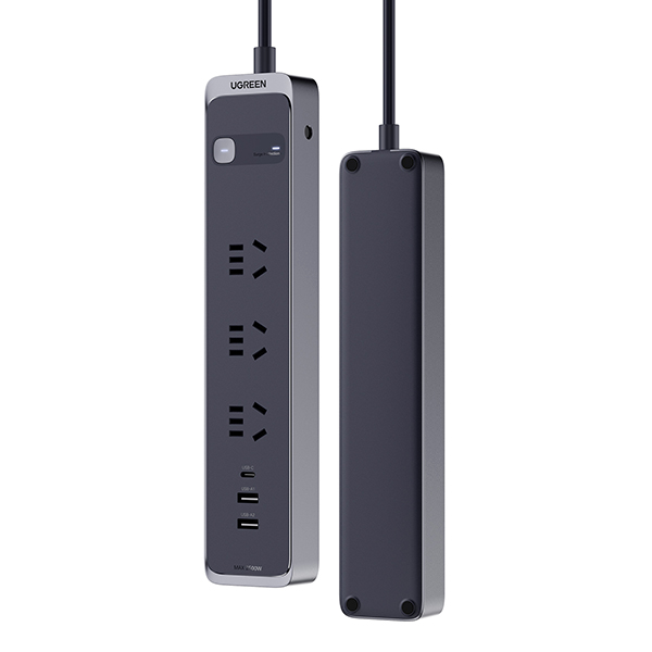 چند راهی برق یوگرین مدل CD337-90895 با 3 پریز برق و 1 پورت USB-C و 2 پورت USB-A