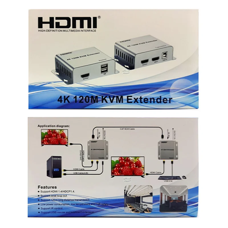 اکستندر HDMI KVM 4K ونتولینک 120 متری