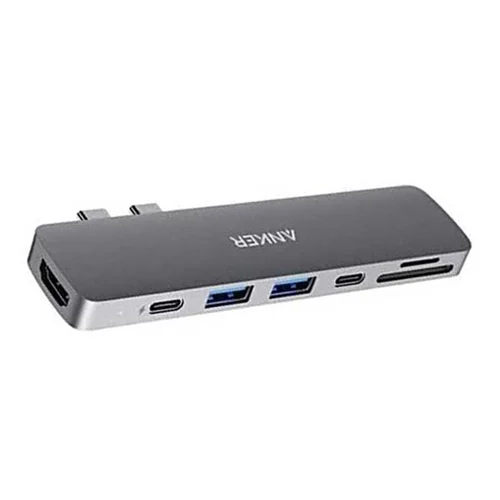 هاب تایپ سی 7 پورت انکر مدل 547 A8371 با 2 پورت USB 3.0 و 2 پورت USB-C و پورت HDMI و کارت حافظه