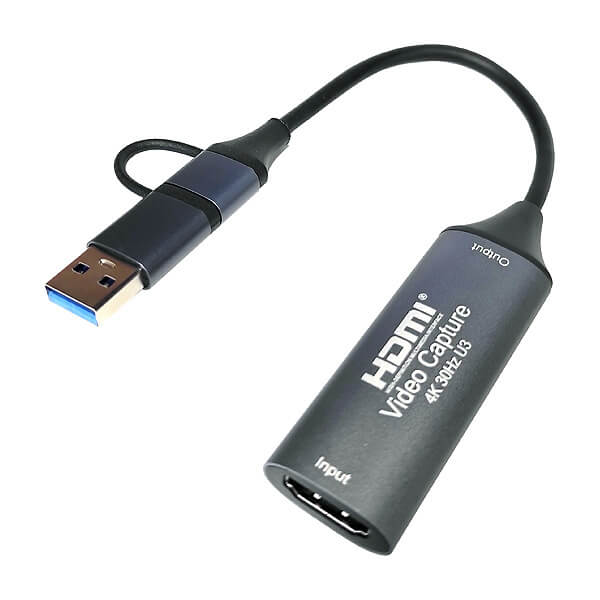 کارت کپچر 4K/30Hz HDMI با دو سر Type-C و USB 3.0