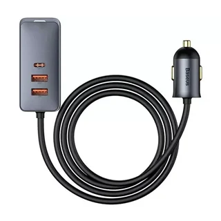 هاب شارژر فندکی فست شارژ 120W باسئوس مدل CCBT-B0G با خروجی 3 پورت USB-A و 1 پورت USB-C