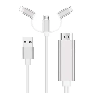 کابل تبدیل Lightning /microUSB/USB-C به HDMI اونتن مدل OTN-7537S طول 1.8 متر