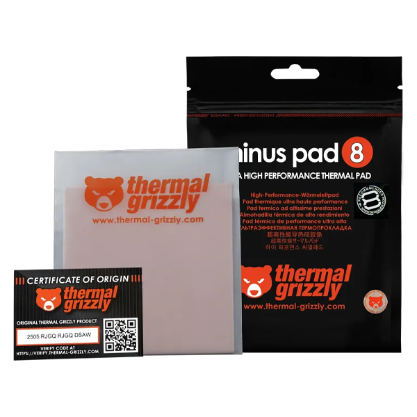 پد خمیر سیلیکون گریزلی مدل minus pad 8 سایز 100x100 ضخامت 0.5 میلی متر