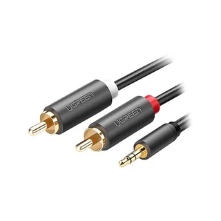 کابل 1 به 2 صدا 3.5 میلی متر نر به RCA نر یوگرین مدل AV102-10513 طول 5 متر