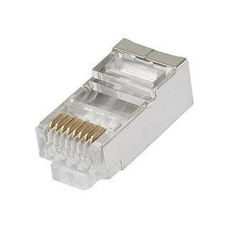 سر سوکت شبکه RJ45 CAT6 آمپ روکش فلزی بسته صد تایی