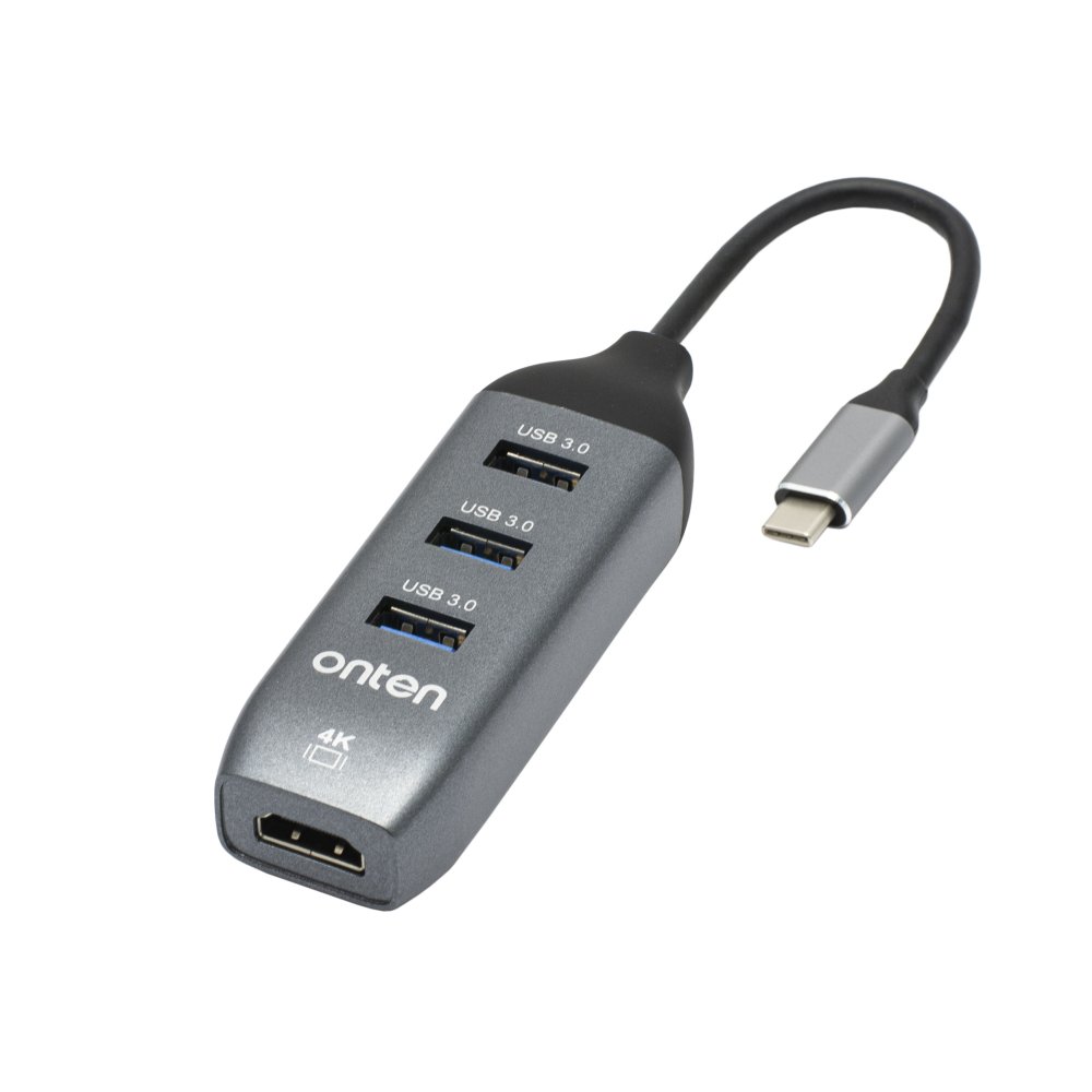 مبدل USB-C به HDMI همراه با سه درگاه USB 3.0 اونتن مدل Onten OTN-95118H
