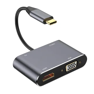 تبدیل چهار پورت Type-C به HDMI / VGA / USB 3.0 / PD