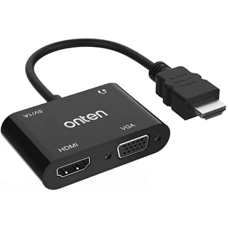 تبدیل HDMI به HDMI+VGA با خروجی صدا اونتن مدل 5165HV با منبع تغذیه 5V/1A