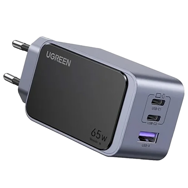 شارژر دیواری 65 وات یوگرین مدل X553-35042 با 1 خروجی USB-A و 2 خروجی USB-C