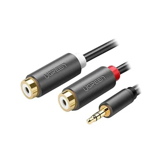 تبدیل 1 به 2 صدا 3.5 میلی متر نر به RCA ماده یوگرین مدل 10547-AV109 طول 25 سانتی متر