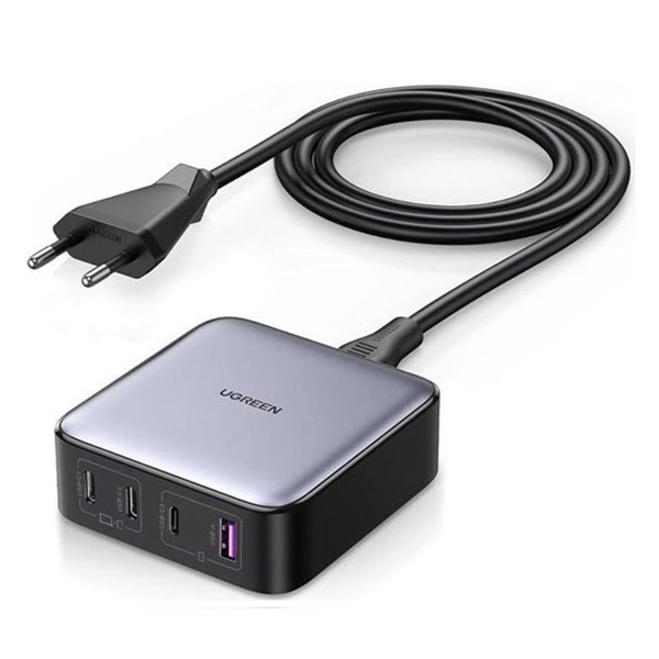 شارژر رومیزی 100 وات یوگرین مدل CD328-90928 با 1 خروجی USB-A و 3 خروجی USB-C