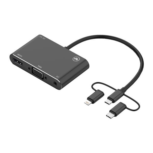 تبدیل Lightning / micro USB / USB-C به VGA / HDMI / AV اونتن مدل Onten OTN-7585B
