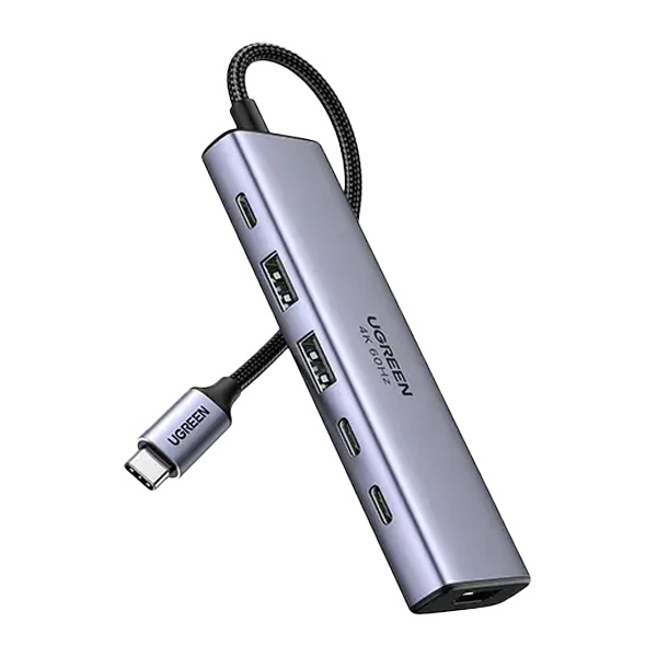 هاب 6 پورت Type-C یوگرین مدل CM511-35999 با 2 پورت USB 3.0 و 1 پورت HDMI و 3 پورت Type-C