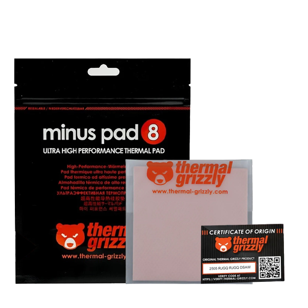 پد خمیر سیلیکون گریزلی مدل minus pad 8 سایز 100x100 ضخامت 1.5 میلی متر