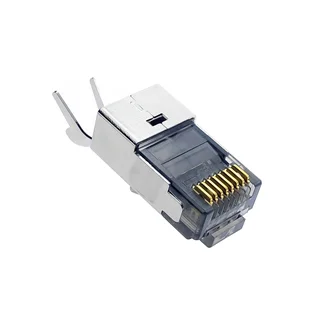 سر سوکت شبکه RJ45 CAT7 شانه دار پک 100 عددی
