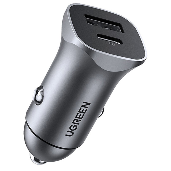 شارژر فندکی 30W یوگرین مدل CD130-40858 با 1 خروجی USB-C و 1 خروجی USB-A