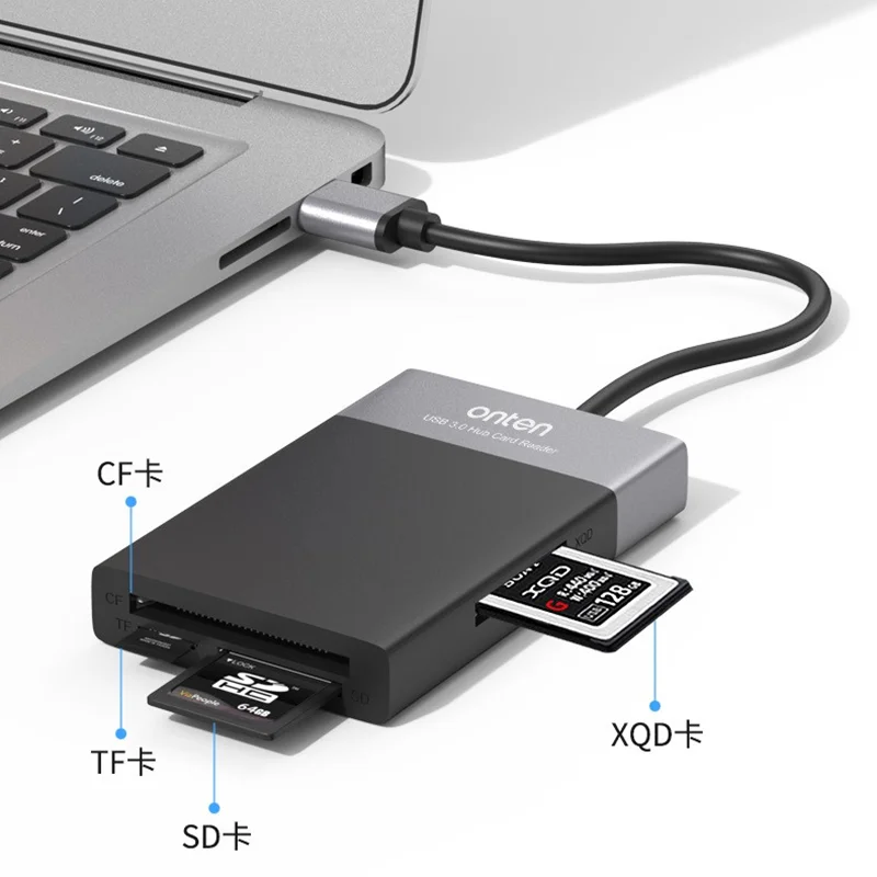 هاب USB 3.0 اونتن مدل 5215B با 2 پورت USB 3.0 و 4 پورت کارت حافظه