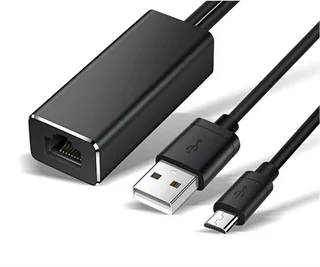 تبدیل Micro USB 2.0 به LAN با سرعت 100 مگابیت بر ثانیه همراه کابل برق کمکی