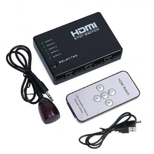 سوییچ HDMI پنج پورت وی نت مدل V-SWHD1405 همراه با کنترل